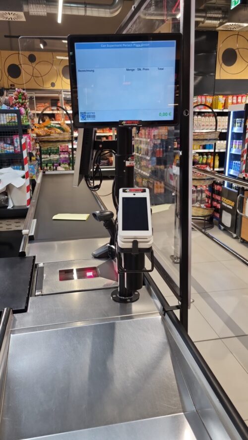 Kassensystem für den Einzelhandel mit Einbauscanner, Kassenschublade, Bondrucker