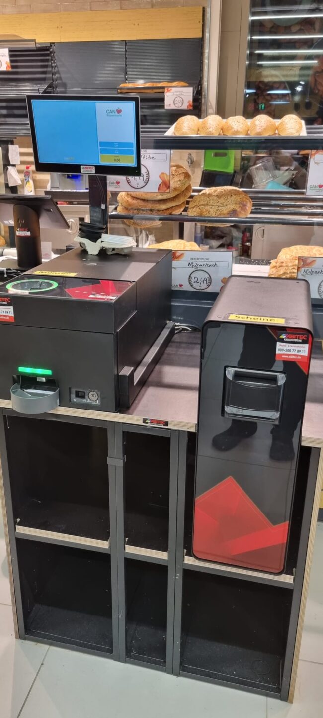 Kassensystem für den Einzelhandel mit Einbauscanner, Kassenschublade, Bondrucker 